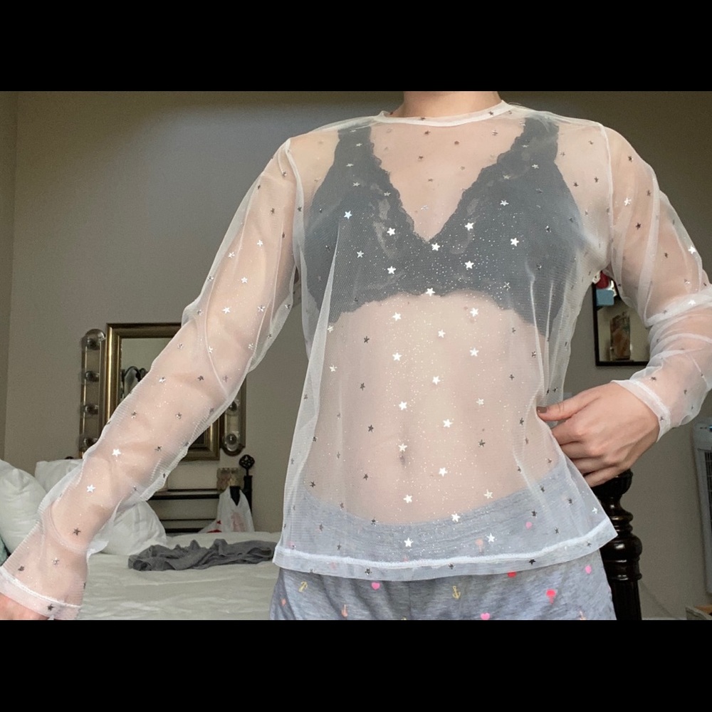 Nasty Gal “Star Cry Mesh Top”